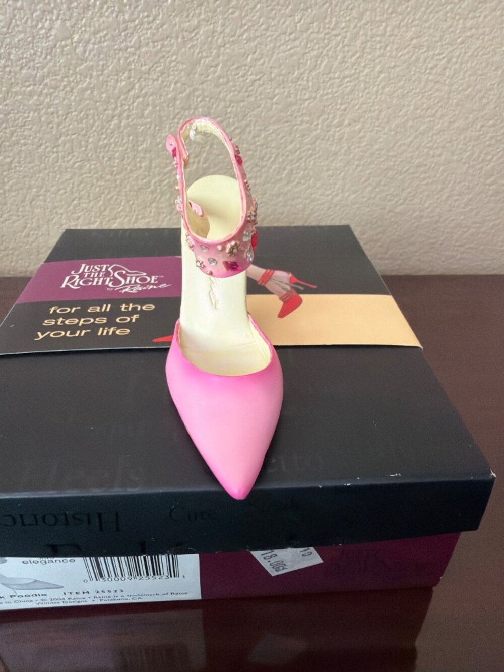 2004 Just the Right Shoe by Raine “Pink Poodle” Mini Shoe Figurine #25523 NEW - Picture 6 of 11
